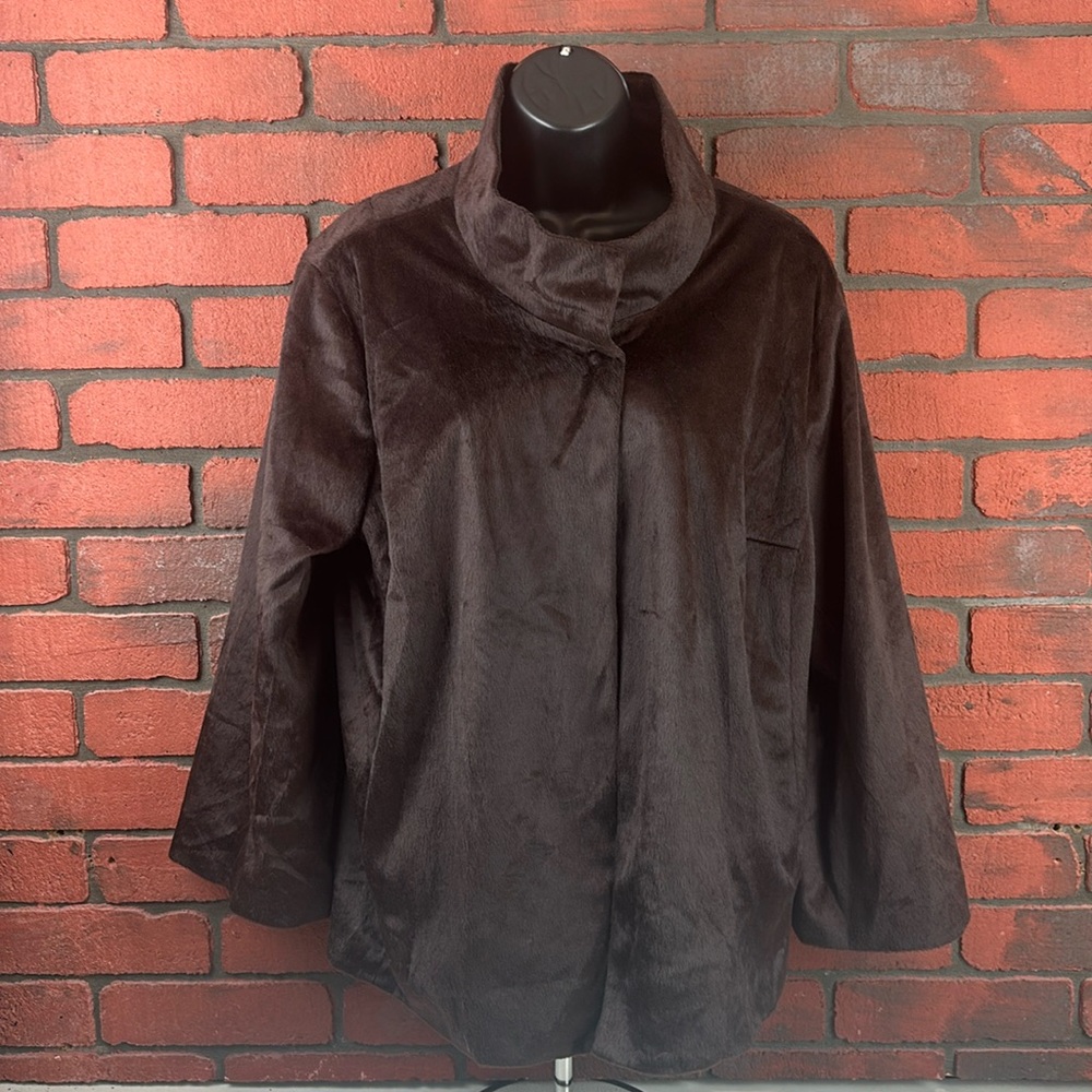Jaclyn Smith Coat Womens XL NWT Brown Faux Fur